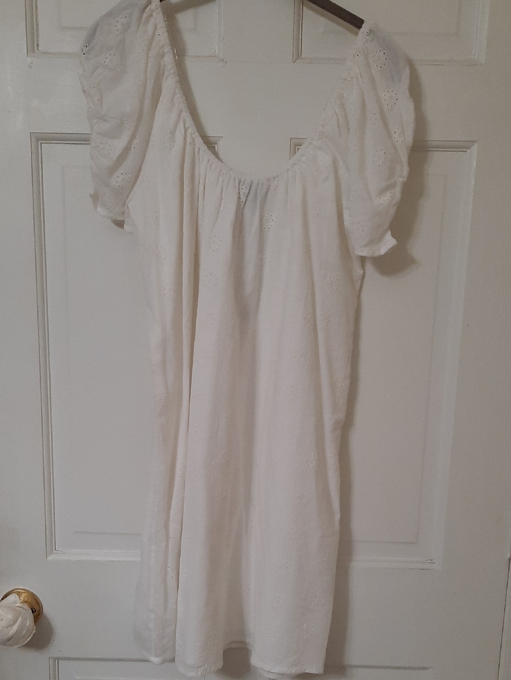 Sanctuary White Eyelet Puff Sleeve Dress Sz XS